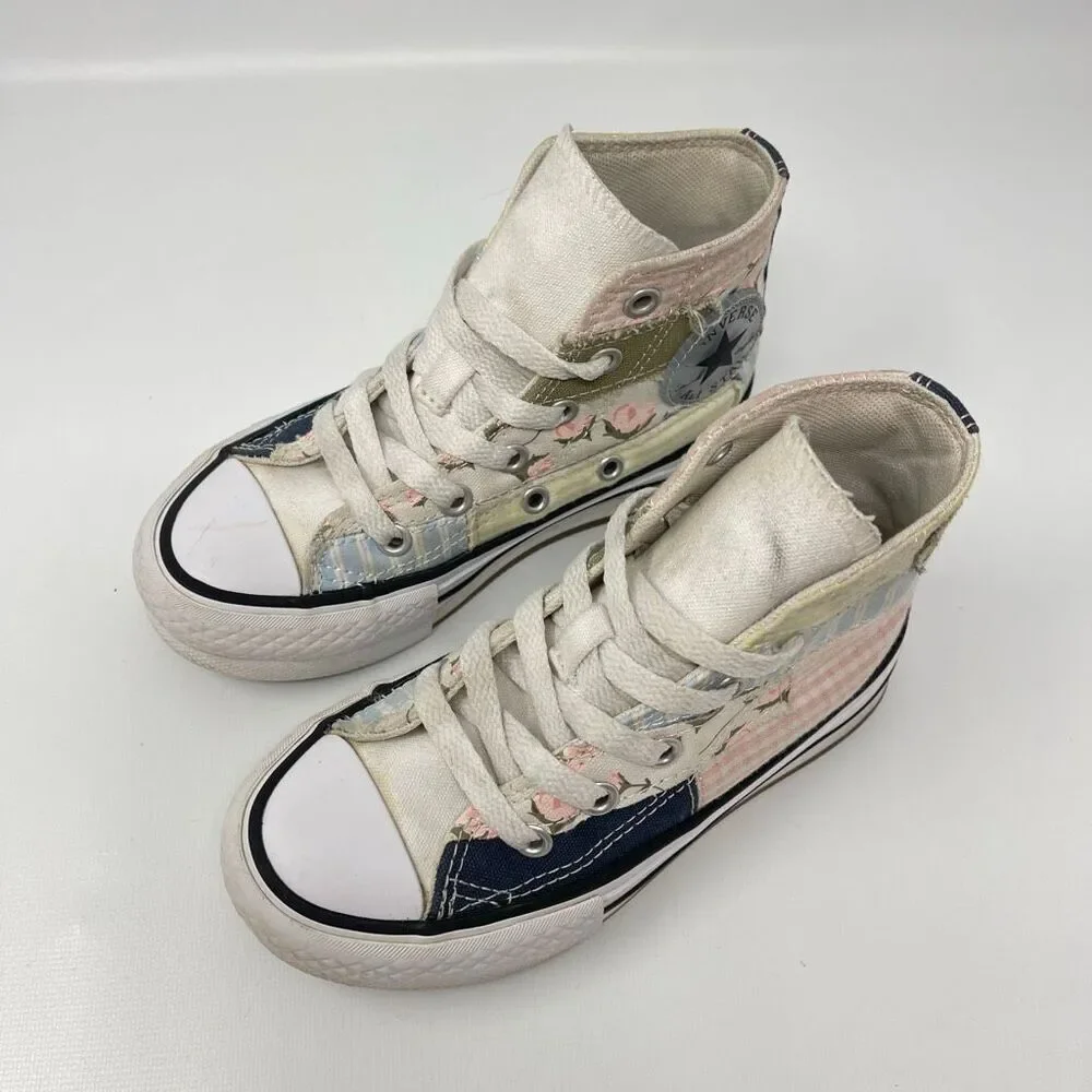 Converse High Top Picnic Patchwork Lace Up Sneaker Shoes Youth Toddler Size 11